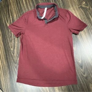 Lululemon Collared Polo Short Sleeve Red Maroon Men's Small